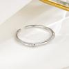 Anillo minimalista de plata de ley S925 con diseño de nicho y textura irregular de circón, abierto, combinable y con estilo para mujer.