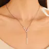 Popular Collar Largo de Cadena con Colgante de Cruz para Mujer Europeo y Americano, Joyería de Moda para Pascua, Colgante Sexy de Retrato con Borla