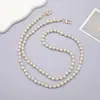 Bolso Bandolera Pequeño Nuevo con Cadena de Perlas Estilo Chanel Lanyard para Teléfono Cadena Anti-Caída para Teléfono Cadena de Bolso Accesorio Colgante