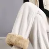 Calças de Lã de Cordeiro Wide-leg Masculinas Temporada Outono/Inverno Calças Masculinas de Chenille Calças de Algodão Quentes Plus Veludo Plus Calças de Veludo Cotelê Retas