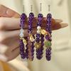 Pulsera de Amatista Guofeng para Mujer Nuevo Estilo Chino Anillo Único Pulsera de Cristal Dorado Arena Pulsera Versátil al Por Mayor