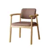 Sillón de Madera Maciza Nórdico Sofá Individual Silla de Escritorio para el Hogar Respaldo Cómodo Silla para Ancianos Silla de Mesa de Centro de Ocio para Alojamiento
