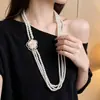 Collar Largo de Perlas de Moda Retro Francés para Mujer Cadena Sencilla para Suéter de Lujo Ligero Temperamento Accesorios de Estilo Explosivo de Alta Gama