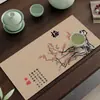 Porta-copos Estilo Chinês Absorvente Lama de Diatomáceas Tapete de Mesa Tapete de Chá Absorção de Água Secagem Rápida Dedicado para Copo Bule Bancada de Cozinha Tapete de Drenagem