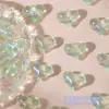 Venta al por mayor de cuentas de vidrio gorditas con forma de corazón de melocotón de 14x17 mm, cristal rosa de imitación, materiales para pulseras y collares hechos a mano DIY