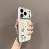 Funda de teléfono temática de oso y perro adecuada para iPhone 17 Pro Max, modelo nuevo para Apple 16 Pro, nicho 15 Pro, 16 cuero