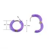 Brincos de aço inoxidável transfronteiriços Série colorida ear cuffs com óleo drop Venda direta da fábrica atacado Ouro 18k Tarraxas de aço de titânio para mulheres