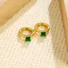 Pendientes de diamante cuadrado con diseño de personalidad de moda, pendientes de acero de titanio simples OL de Europa y Estados Unidos para mujer sin orificio para la oreja, venta al por mayor de fábrica