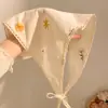 Pañuelo Triangular Bordado de Algodón y Lino para Primavera y Verano Estilo Pastoral Francés Goma para el Cabello de Margarita Diadema de Encaje Dulce Accesorio para el Cabello