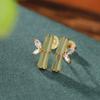 Yilu Silver S925 Prata Esterlina Banhado a Ouro Southern Red Hetian Jade Scarlet Jaspe Folha de Bambu Ear Stud Elegante All-match Brincos