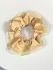 Elástico de Cabelo Scrunchie Listrado com Renda Estilo Coreano para Mulheres, Acessório de Cabelo Suave e Elegante, Elástico de Cabelo Scrunchie Estilo Coreano