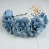 Diadema de Flor de Rosa de Tela de 8 cm Transfronteriza Lote Hebilla para Cabeza de Terciopelo de Diamante Retro Foto Foto Tocado de Flor Artificial Cabello