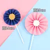 Decoração de bolo de assar cor leque dobrável semicircular flor girassol leque cartão de açúcar plug-in cena decorar bandeira