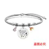 Pulsera de Acero Inoxidable Pulsera de Hueso de Serpiente Transfronteriza Europea y Americana Temporada de Graduación Diamante Rosa Regalo Conmemorativo Festivo Grabado Pulsera de Acero de Titanio