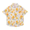 Camisas Florales de Comercio Exterior Transfronterizo, Manga Corta, Unisex, Estilo Pareja, Estilo Vacaciones en la Playa, Festival Songkran, Camisas Tailandesas, Chaquetas