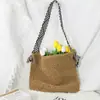 Bolsa Tote Grande Personalizada Novo Estilo Coreano para o Dia a Dia Bolsa de Ombro para Férias na Praia Tecelagem com Fio de Algodão Moda Artesanal