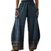 Pantalones Nuevos de Verano Transfronterizos con Estampado Digital 3D Estilo Bohemio, Pantalones Delgados de Pierna Ancha para Verano