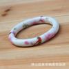 Pulsera vintage corta pulsera de cerámica rosa pulsera estilo étnico pulsera estilo chino joyería al por mayor punto de agua flor de durazno