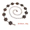 Cadena de Cintura Retro de Cobre Rojo Grabado Transfronteriza Accesorio para Mujer Cadena de Flores Cinturón de Cintura Decoración Moda Falda Vestido Metal