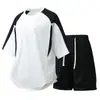 Conjunto Esportivo Casual de Verão para Homens, Conjunto de Shorts com Manga Curta da Moda para Jovens do Ensino Fundamental e Médio, Estiloso para o Verão