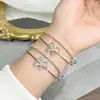 Nuevo Pulsera de Lazo de Circonita de Doble Capa, Lujo Ligero y Sensación de Alta Gama, Personalizada y Elegante, Sencilla y Moderna, Accesorio de Mano Versátil