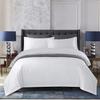 Ropa de Cama de Hotel Sábana Blanca de Satén Funda Nórdica Hotel y Casa de Huéspedes Juego de Ropa de Cama de Cuatro Piezas Rayado 100% Algodón Funda Nórdica