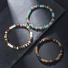 Pulseira simples de miçangas de madeira turquesa transfronteiriça moda masculina versátil de alta qualidade pulseira de miçangas de casca de coco joias masculinas