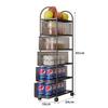 Estante de Almacenamiento de Cocina con Ruedas, Carro de Almacenamiento de Snacks Multicapa Removible de Pie, Gabinete de Almacenamiento Doméstico Estrecho para Ranuras