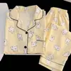 Pijama de Algodón Nube de Manga Larga y Pantalón Largo para Niñas, Lindo y Dulce, Dibujos Animados, Conjunto de Ropa para Casa