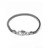 Pulseira Banhada a Prata Masculina Única Retro Tendência Seis Caracteres Palavras Verdadeiras Corrente Chopin Personalidade de Estudante Tendência Joias Transfronteiriças