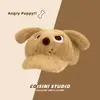 Perro Enojado Orejas de Peluche Pato de Dibujos Animados Lindo Lengua Sombrero Estudiante Invierno Peludo Cálido Versión Grande Gorra de Béisbol