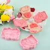 Molde para Galletas Oso Día de San Valentín Oso Pareja Molde para Galletas Oso Amoroso 3D Molde de Simulación DIY