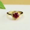 Anillo de Corindón Rojo Ai Yu Anillo de Rubí Cultivado con Garras Joyería Vintage Venta al por Mayor Dropshipping S4112705L