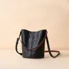 Moda Nova Camada Superior Cristal Couro Vegetal Bolsa Saco Maggie La Mesmo Estilo Bolsa de Ombro Transversal de Couro Genuíno para Mulheres