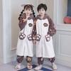 Roupão de Inverno Infantil 2025 Veludo Meninos Espessado Jacquard Conjunto de Pijama Meninos Grandes Veludo Cortado Conjunto de Pijama Cartoon