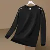 Moletom masculino, estilo primavera e outono, gola redonda, manga longa, blusa básica, top versátil casual solto, roupas masculinas
