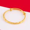 Pulsera Dorada de Moda para Mujer 24K Cobre Oro Real Pulsera de Campana Heritage Color Dorado Arena para Mujer Joyería de Lujo Ligero que Conserva el Color