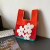 Bolso Festivo Rojo Nuevo Tema de Boda para Dama de Honor Regalo de Acompañamiento de Boda Bolso Tejido