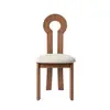Silla de Comedor Francesa Retro de Madera Maciza para Hogar Dormitorio Silla de Respaldo de Diseñador de Mediados de Siglo Estilo Wabi-Sabi Silla de Maquillaje Silla Clave