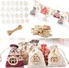 Bolsa Calendario de Adviento de Navidad Juego de 24 de Madera Bolsa de Embalaje para Cuenta Regresiva de Navidad Bolsa de Regalo de Caramelo Juego de Bolsas