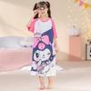 Camisón de verano de seda de leche para niños, para mujeres, tallas pequeñas y medianas, de manga corta, fino, para niñas, bonito camisón para padres e hijos.