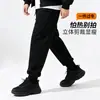 Calças de moletom masculinas com forro de fleece, espessadas, novas calças esportivas casuais de inverno, calças masculinas de lã de cordeiro, joggers de corte solto