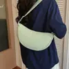 Bolso bandolera de nailon, bolso de hombro pequeño ligero de estilo deportivo, bolso tipo empanada versátil de color liso unisex, bolso de hombro de gran capacidad