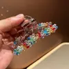Pinza de Cristal Exquisita de Alta Gama para Mujer 2025 Nuevo Estilo Pinza para el Pelo en la Parte Trasera de la Cabeza, Elegante y Volumen para el Cabello, Pinza de Tiburón Tocado