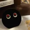 Brincos de Pérola Vermelha para Mulheres, Zircônia Microcravejada, Design de Nicho, Estiloso, Simples, Exquisito, Compacto e Versátil