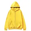 Sudadera con capucha y cremallera, cárdigan y sudadera unisex para exportación a Europa y EE. UU., color liso, otoño/invierno, forro polar, corte holgado