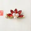 Versión coreana de nuevo clip para el pelo de flor de cristal ojo de caballo de perlas diy clip de hierro simétrico diy accesorios de tocado diario simples