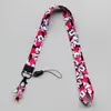 Cordón para Teléfono Móvil Lindo Dibujo Animado Colgante para Colgar en el Cuello Banda Ancha Plana Tejida Set de Tarjetas Placa de Pecho Impresión por Transferencia de Calor Minnie Mickey