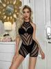 Suministro de comercio exterior transfronterizo, lencería sexy europea y americana, sin espalda, de malla, perspectiva sexy, falda corta, falda a la cadera w672