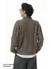 Cardigã estilo americano old money para homens e mulheres, visual vintage desgastado, casual, grosso, quente, peça de outer wear tricotada, moderno
